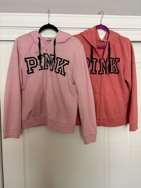 PINK Victoria's Secret Zip Hoodie Jacket-Set of 2